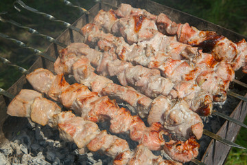 Almost prepared barbecue