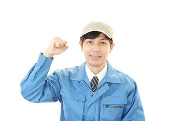 笑顔の労働者
