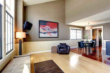 Classic house interior. Dining room and hallway