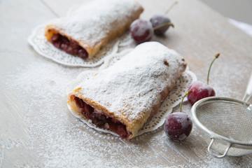Traditional romanian and moldovan dessert with sour cherries - i