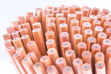 Wooden pencils isolated on white background