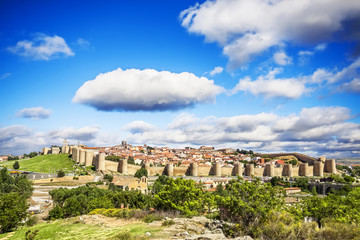Panoramic view of Avila city, Castilla y Leon, Spain