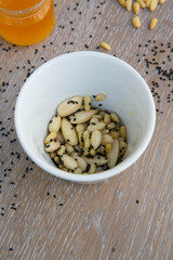 Healthy dessert in the white dish