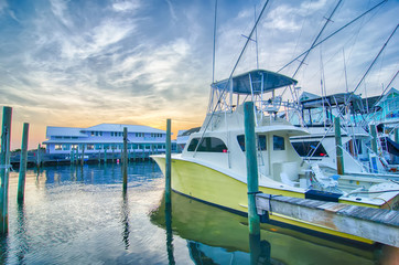 View of Sportfishing boats at Marina