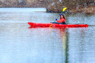Winter kayaking