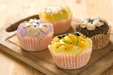 cupcakes with food backgrounds