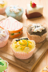 cupcakes with food backgrounds