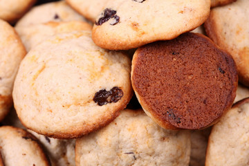 Homemade oatmeal cookies with raisins