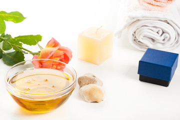 aromatherapy oil and rose