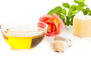 aromatherapy oil and rose