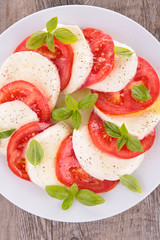 tomato, mozzarella and basil
