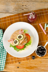Burger in whole wheat bun