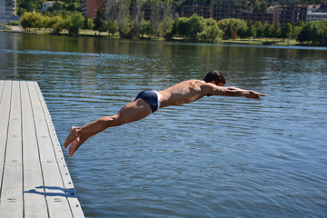 Jumping to a river
