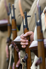 Naklejka premium the rifle in hand