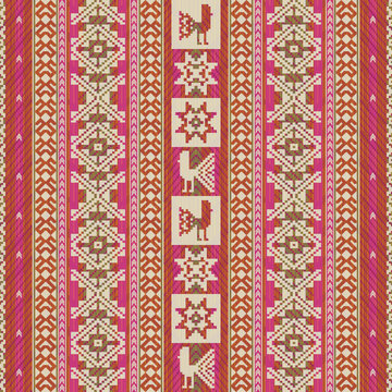 South american traditional textile geometric pattern