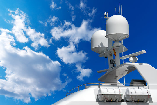 Fototapeta Radar and Communication Tower on a Yacht