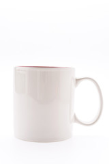 White coffee cup isolated on white