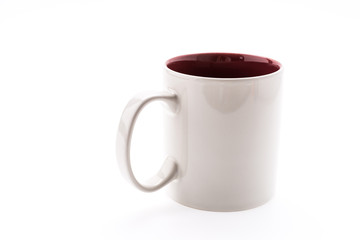 White coffee cup isolated on white