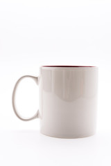 White coffee cup isolated on white