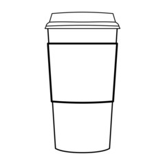 paper coffee cup outline vector