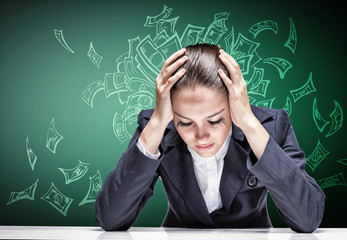 Crying businesswoman