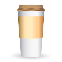paper coffee long cup vector