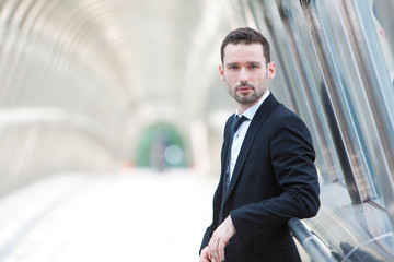 Portrait of an attractive businessman in a building