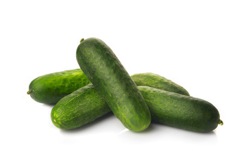 Fresh ripe green cucumbers