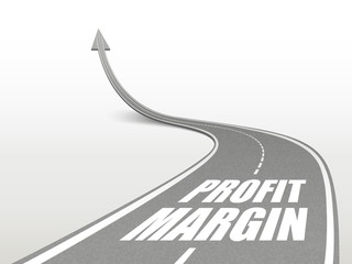 profit margin words on highway road - obrazy, fototapety, plakaty