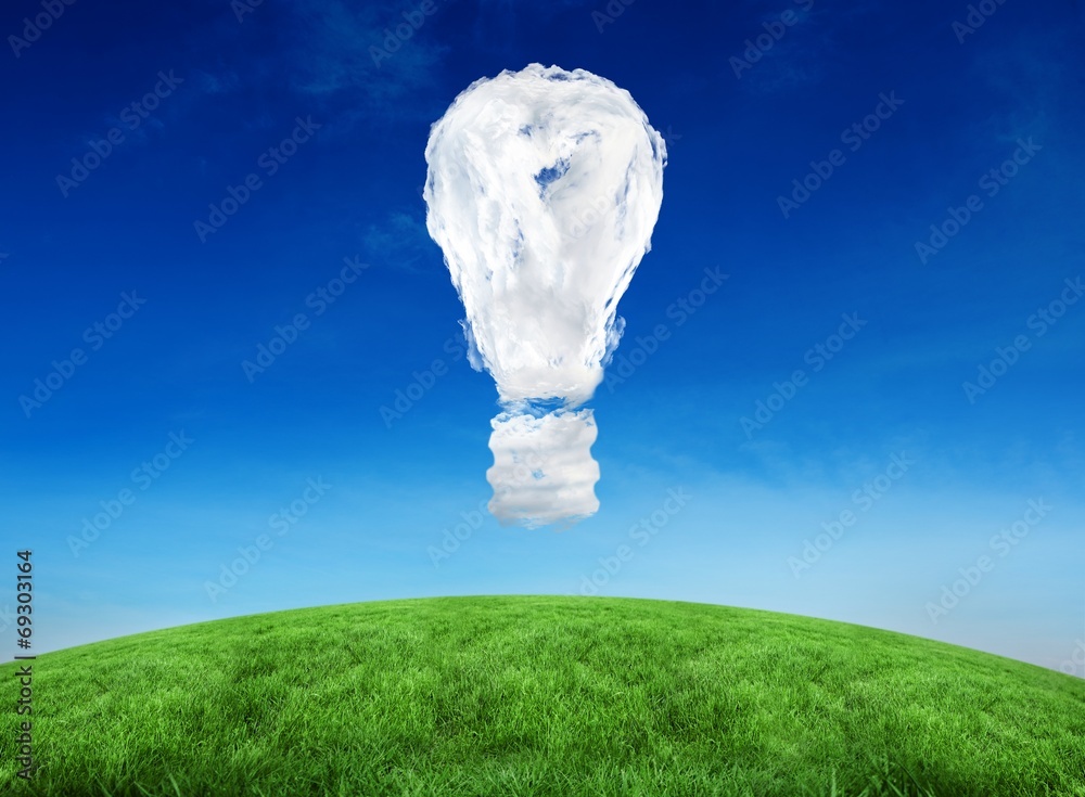 Poster composite image of cloud light bulb