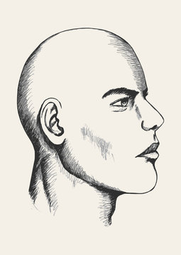 Sketch illustration of a male face