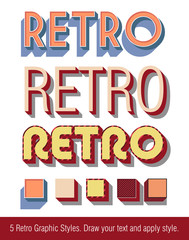 Retro Text Graphic Styles - with graphic styles library