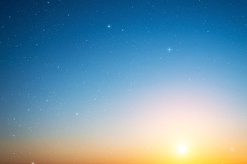 Sunset sky with stars. © Vladimir Arndt