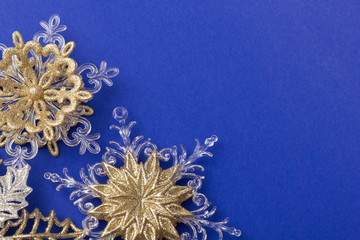 Snowflake on blue background