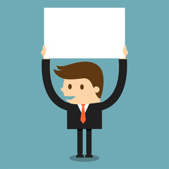 Businessman with blank paper