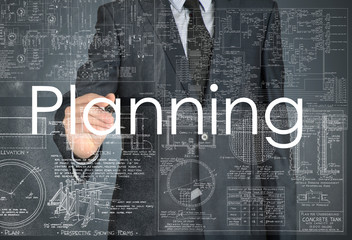 businessman writing. Planning