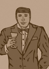 Elegant man at party vintage