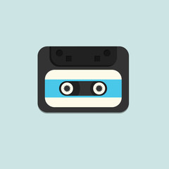 cassette design over lineal  background. vector