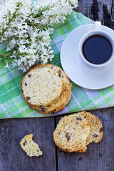 biscotti and a cup of coffe
