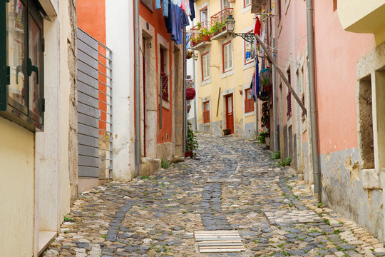 street in old town of Lisbon