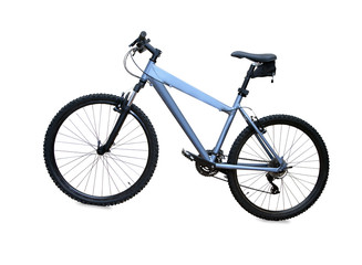 Fototapeta na wymiar blue mountain bike isolated over white background