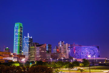 Fototapeta na wymiar Dallas cityscape at the night time
