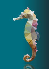 Polygon abstract illustration of seahorse © kolyasha