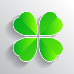 four-leaf clover for luck happiness green three branches
