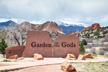 Garden of the Gods sign in Colorado Springs - 69317128
