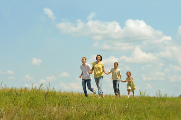 Family having fun outdoors