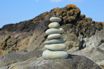 Stein Stapel Strand Meer