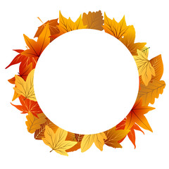 осенний фон с цветными листьями