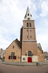 Fototapeta na wymiar old church on markt in Wageningen