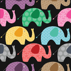Fototapeta premium Seamless retro elephant